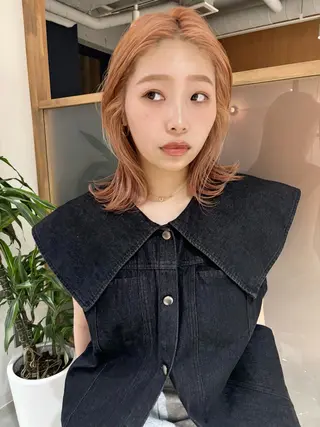 ミディアム カラー mei｜顔まわり ×透明感カラーのヘアスタイル