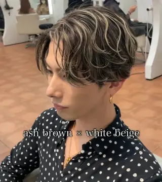 メンズ 白髪ぼかし/白髪 メッシュ/ゆうとのヘアスタイル