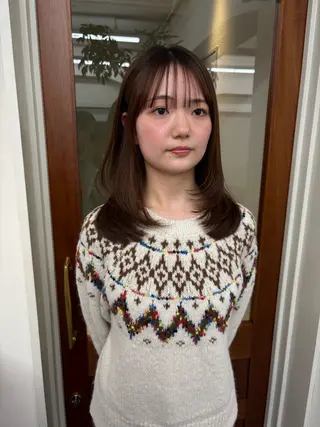 ミディアム レイヤー/顔周り/ 透明感/ののか💞のヘアスタイル