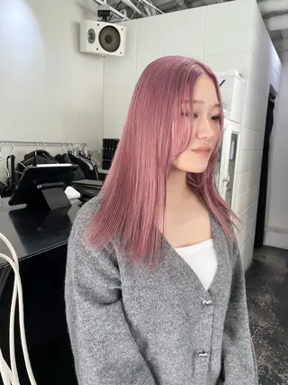 セミロング カラー ヘアアレンジ 艶ハイトーン/ヘア アレンジAYAKAのヘアスタイル