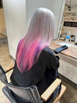 ロング カラー ✨艶ブリーチカラー ✨四ノ宮裕己のヘアスタイル