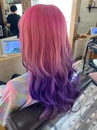 ロング カラー ブリーチ毛対応酸性 ストレート🌈サキのヘアスタイル