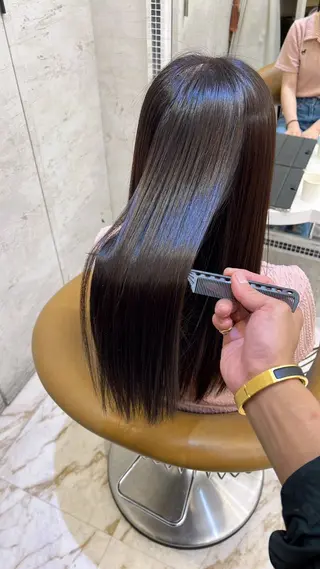ロング 縮毛矯正/ブリーチ なしダブルカラー輝希のヘアスタイル