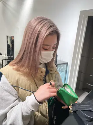 ミディアム カラー ヘアアレンジ 艶ハイトーン/ヘア アレンジAYAKAのヘアスタイル