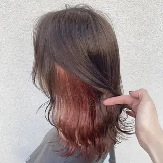 カラー ヘアアレンジ セミロング *モデル募集🤍横浜 透明感カラー🫧のヘアスタイル