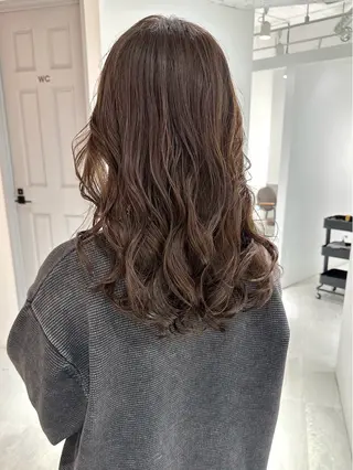 セミロング カラー パーマ 銀座No.1髪質改善 縮毛矯正/本木のヘアスタイル