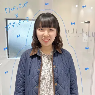 ミディアム カラー パーマ お洒落パーマ/ 艶カラー/michiのヘアスタイル