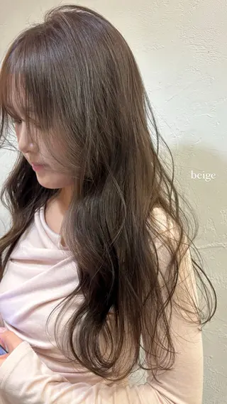 ロング カラー オリーブ/縮毛♡ Natsuno🩰のヘアスタイル