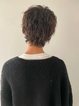 ショート カラー ケアパーマ/ケアブリ ーチdaisukeのヘアスタイル