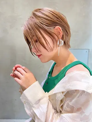 ショート カラー ヘアアレンジ レイヤー/髪質改善/ 北 啓吾のヘアスタイル