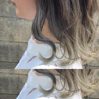 ミディアム カラー 髪質改善、エクステ 山口卓哉のヘアスタイル