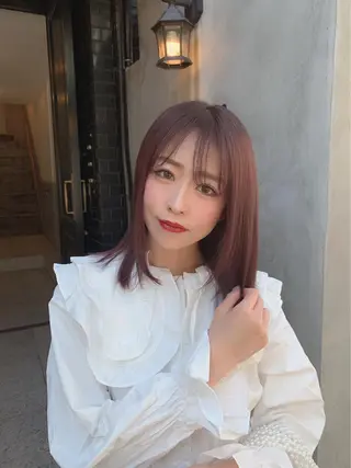ミディアム カラー PALAN K-Beauty所属・顔まわりカット✨艶髪 ✨髪質改善✨伴響佳のヘアスタイル