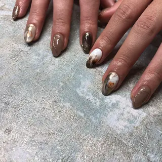 ロング カラー ヘアアレンジ キッズ ネイル マツエク・マツパ 福田 加奈のネイルデザイン