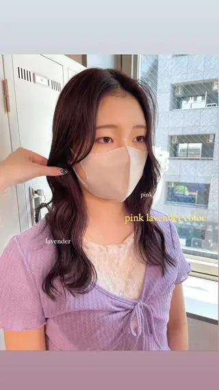 ロング カラー パーマ ヘアアレンジ メンズ キッズ ネイル マツエク・マツパ アイブロウ 透明感カラー・レイヤ ー🎀amika🎀のヘアスタイル