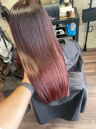 セミロング カラー Lull (シェアサロンReco VIProom)所属・Lull1人美容室 バレイヤージュのヘアスタイル