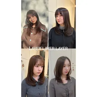 ロング CINNAMON所属・カットモデル レイヤーカット/ボブのヘアスタイル