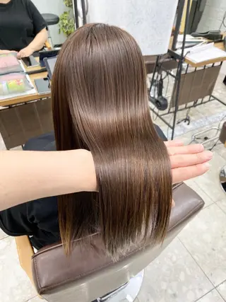 セミロング カラー パーマ 髪質改善縮毛矯正 指名No.1👑のヘアスタイル