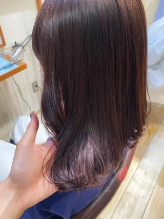 ミディアム 艶カラー/韓国風ヘア 🩵shioneのヘアスタイル