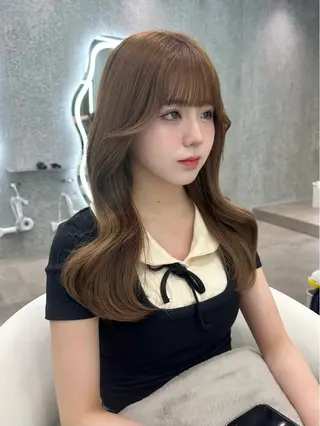 ミディアム ブリーチなしW🎀 髪質改善／はのんのヘアスタイル