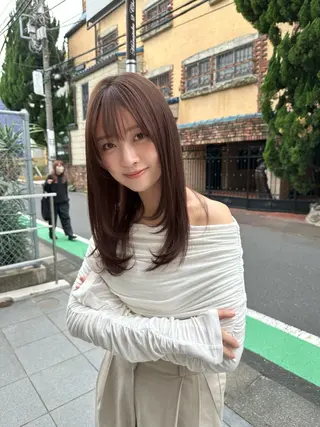 セミロング カラー SALOWIN表参道　arist店所属・柔らか透け感カラー 🌿ムロヤリョウスケのヘアスタイル