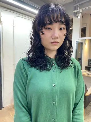 セミロング パーマ 下北沢 soiのヘアスタイル