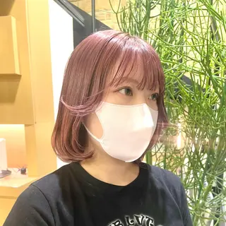 ミディアム 暖色カラー/レイヤー カット/Yunaのヘアスタイル