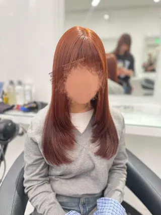 ロング カラー トレンド暖色ヘア🍒 miu🍒のヘアスタイル