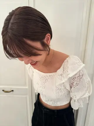 カラー ブリーチカラー🎀 韓国風/寺門美優のヘアスタイル