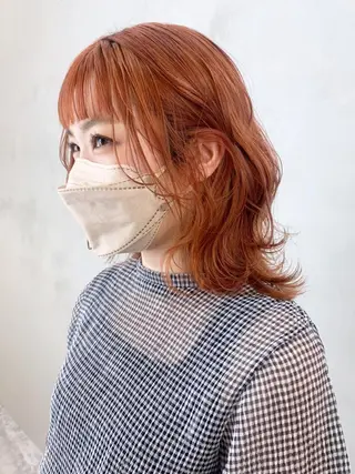 ミディアム パーマ ヘアアレンジ カラー ITbyALBUM 藤沢店のヘアスタイル