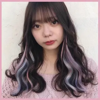 セミロング カラー パーマ ヘアアレンジ 八巻 晴香のヘアスタイル