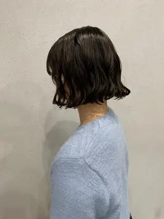 ショート パーマ ボブパーマコテ巻き風 パーマNo1深江秀平のヘアスタイル