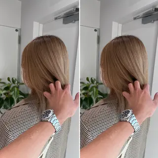 ショート カラー R/🤎 パーマ＆ブリーチ🔥のヘアスタイル