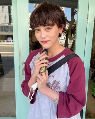 ショート パーマ パーマ/レイヤー 岩山丈一郎のヘアスタイル