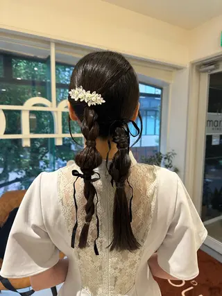 ロング カラー ヘアアレンジ タイトボブ個性派カラ ーAKANEのヘアスタイル