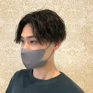 ミディアム パーマ メンズ 🐠寒色系×パーマ 櫻井　麿偉🐏のヘアスタイル