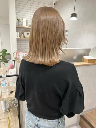 ミディアム カラー ボブ/ハイトーン 立川loose 下田のヘアスタイル