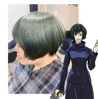 ショート カラー GARU-ガル-所属・TSUNO🦖 派手髪/オタク美容師のヘアスタイル