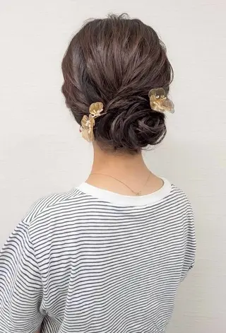 ミディアム ヘアアレンジ YUMEYAKATA 五条店のヘアスタイル