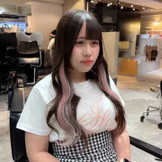 ロング カラー ヘアアレンジ 🎀モテ暖色× エクステ🎀あかりのヘアスタイル