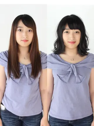 ミディアム 河野 薫のヘアスタイル