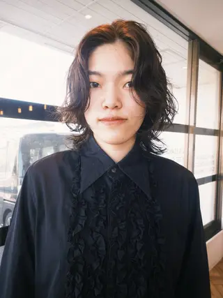 ミディアム カラー パーマ GUESTs所属・優音 /YUi/パーマのヘアスタイル