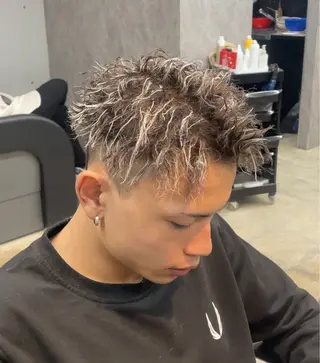 カラー パーマ メンズ 💈メッシュパーマ 特化💈ユウマ💈のヘアスタイル