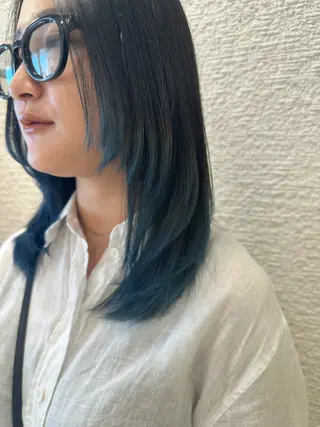 ロング カラー お悩み改善 黄金比みくのヘアスタイル