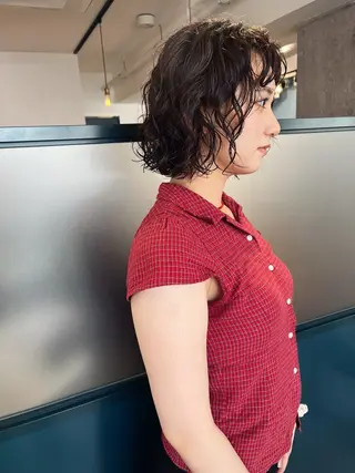 ショート パーマ 暖色/パーマ 🌼クニトウメイのヘアスタイル