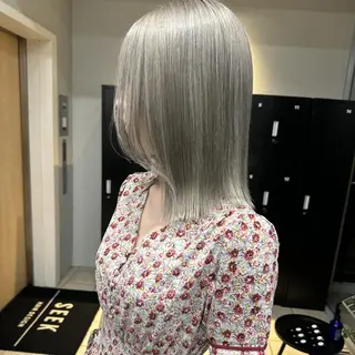 カラー ミディアム ハイトーン😺艶 ✨ブリーチ✨透明感のヘアスタイル
