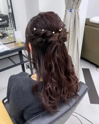 ロング ヘアアレンジ emu所属・けいこ🍊ニュアンス ネイル/個性派ネイルのネイルデザイン