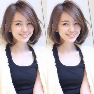 ミディアム salowin 原宿 aroa所属・韓国／ハッシュカット ／透明感カラー／金野のヘアスタイル