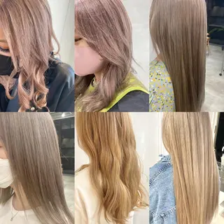 ロング カラー ピンク/ベージュ /似合わせ/田島百華のヘアスタイル