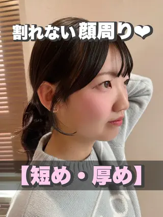 セミロング カラー 顔周りカット/ 透明感カラー/ユナのヘアスタイル