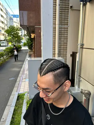 セミロング ヘアアレンジ メンズ ブラックヘア🧜‍♂ 😈itsuki👿のヘアスタイル